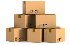 cargo box on white background. Isolated 3D illustration