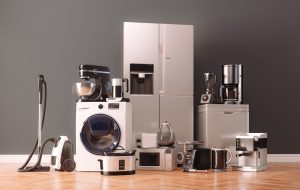 3d render of home appliances collection set