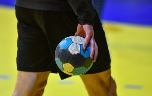 Handball player holding a ball